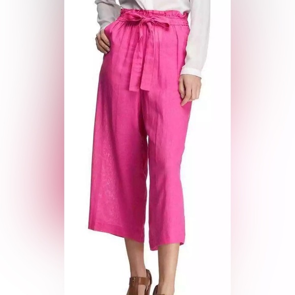 NWT Michael Kors Wide Leg Front Tie Pants Hot Pink Size XL - Picture 1 of 11